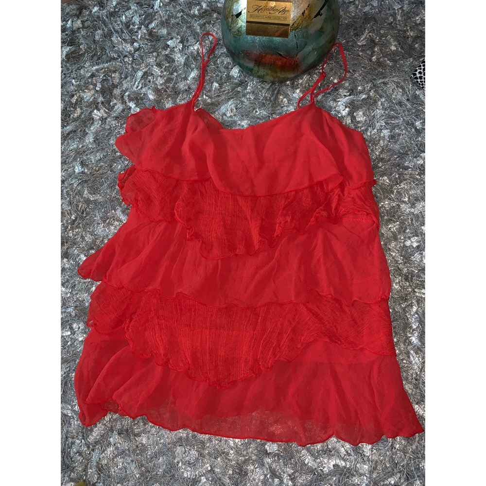 Tangerine Ruffle Tanktop - Picture 2 of 3